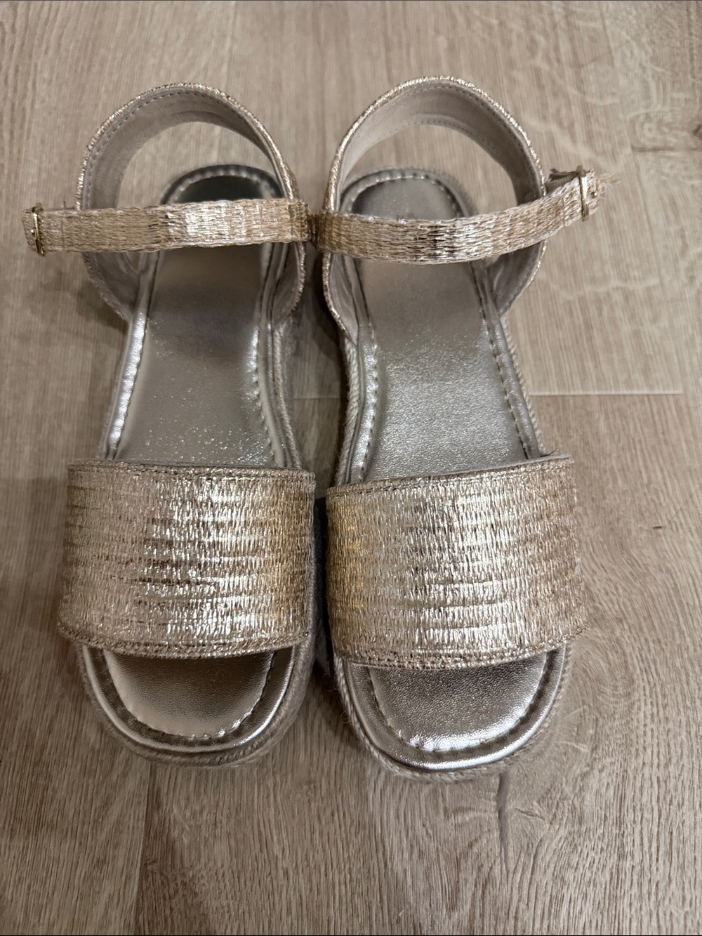 Zara Metallic Gold Strap Sandals for Kids